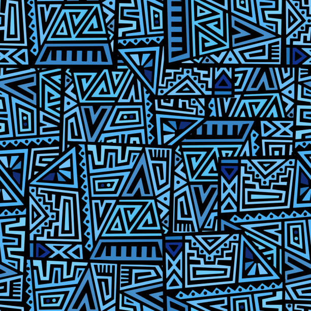 Creative Vector Seamless Pattern Creative Ethnic Style Square Seamless Pattern. Unique geometric vector swatch. Perfect for screen background, site backdrop, wrapping paper, wallpaper, textile and surface design. Trendy boho tile. inca stock illustrations