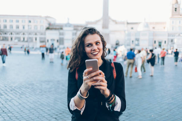 istock Elegant young woman enjoying vacations in Rome 954139560