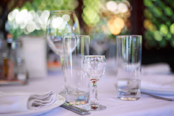 istock Sparkling glassware on table prepared for banquet 954140866