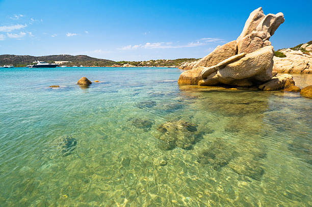 Blue sea in Sardinia stock photo