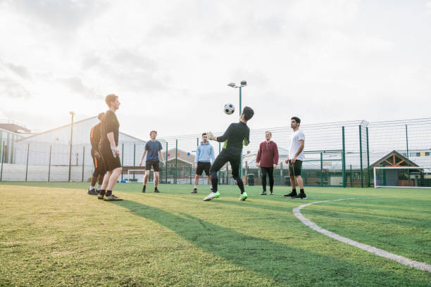 istock A group of mates playing keepy-uppy 954142718