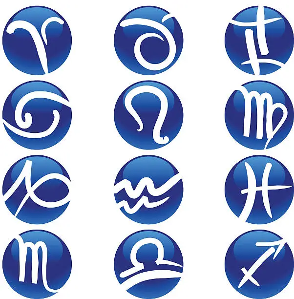 Vector illustration of Blue sphere zodiac