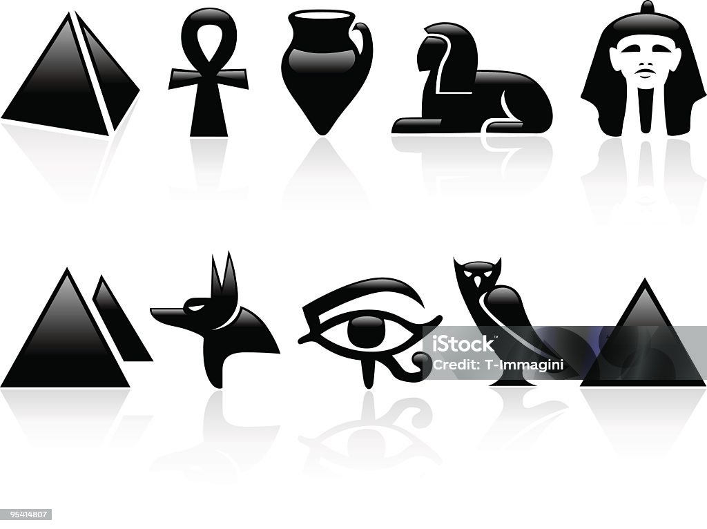 Iconos de Egipto - arte vectorial de Búho libre de derechos