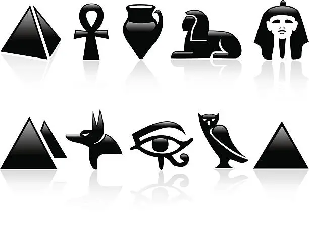 Vector illustration of Egypt icons