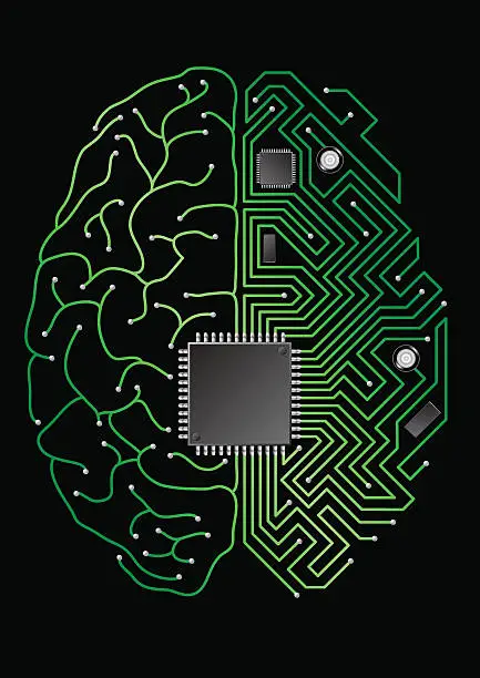 Vector illustration of Digital brain