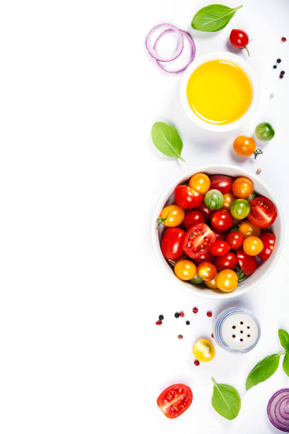istock Tomato salad with fresh tomatoes, basil and olive oil 954150064