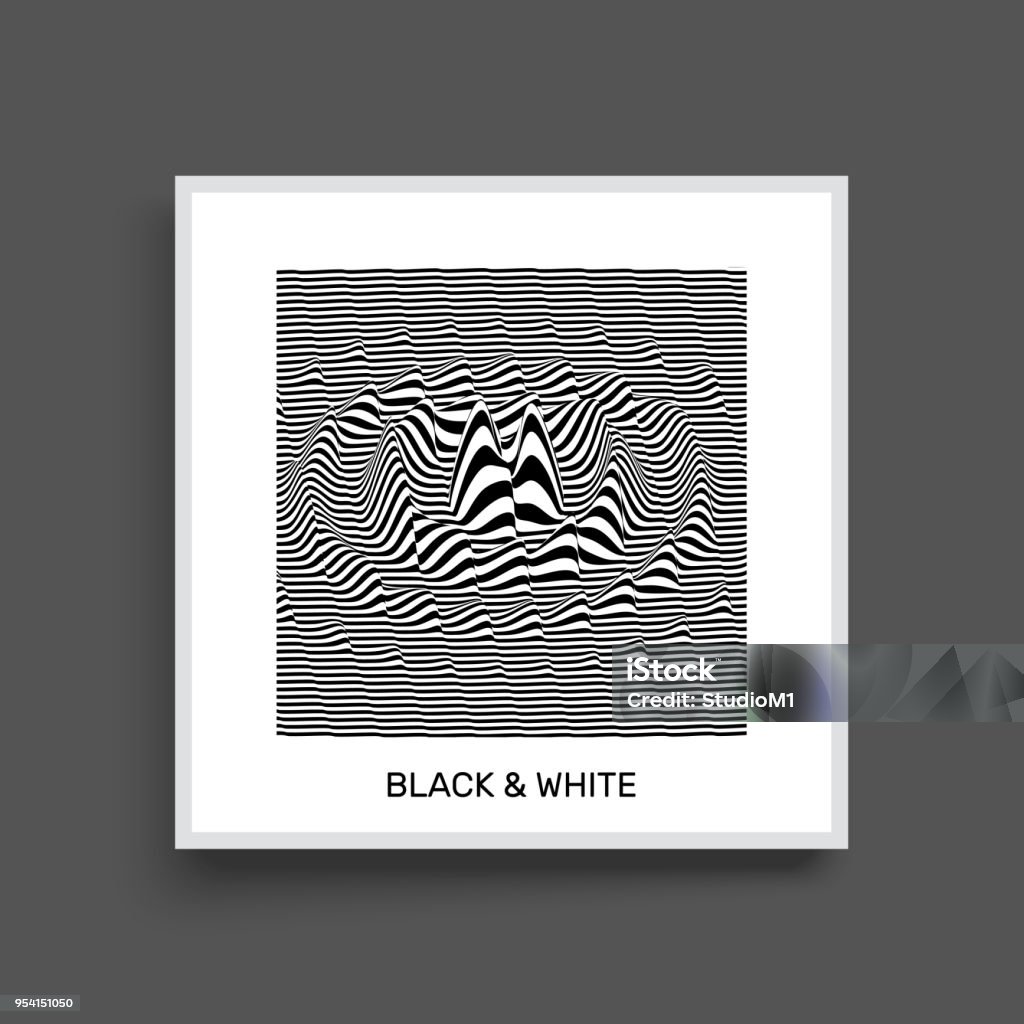 Waveform Distortion Indesign Waveform Background Surface Distortion Pattern With Optical Illusion ...