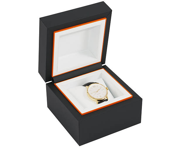 istock Gold dress watch in box 95415128