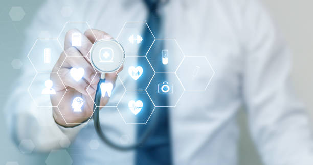 istock Medicine doctor and stethoscope with medical icon network concept. 954155662