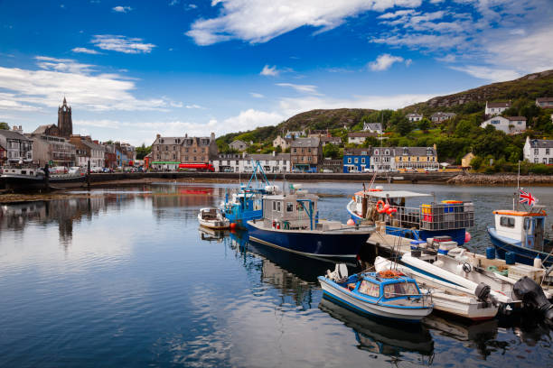 puerto de tarbert argyll y bute escocia reino unido - argyll fotografías e imágenes de stock