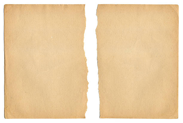 Ragged Old Paper Torn piece of old Paper ready to accept any message. kraft paper stock pictures, royalty-free photos & images