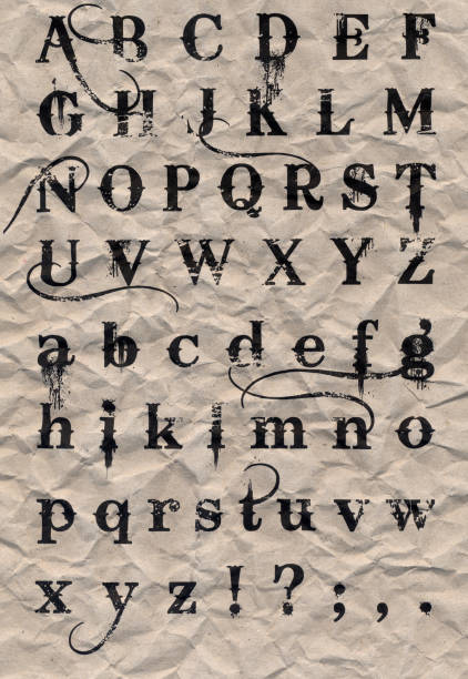 istock Wrinkled Recycled Paper Alphabet III 95417364