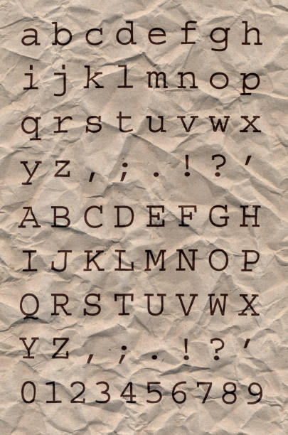 istock Wrinkled Recycled Paper Alphabet V 95418642
