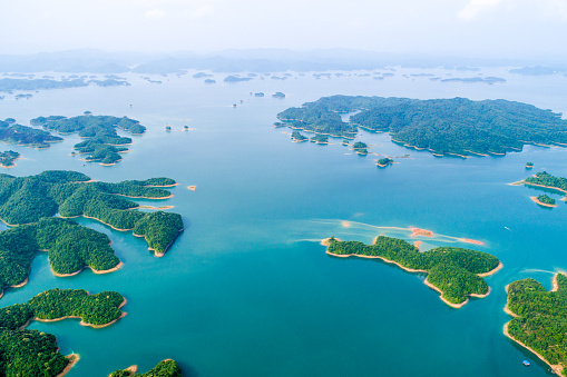 China, Zhejiang Province, Jiande, islands in Qiandao Lake (Thousand Island Lake)