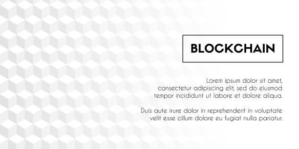 блокчейн. векторный геометрический абстрактный шаблон фона белых кубов - binary code three dimensional shape symbol sign stock illustrations