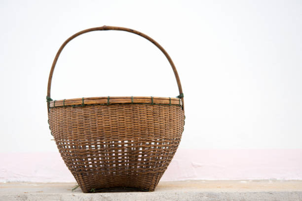 homemade bamboo weave basket thailand - from isaan province - kalasin area