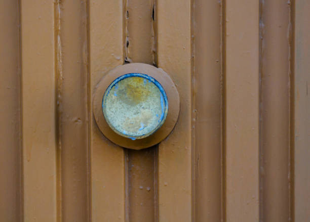 istock close up on a round door handle with decorative elements, door decoration 954202332