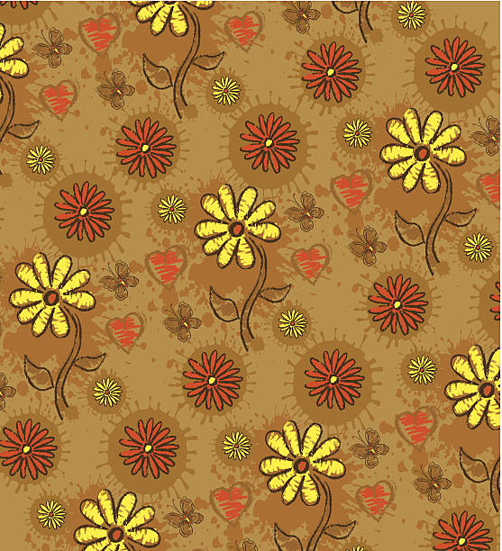 花柄 - backgrounds paper bag brown background striped点のイラスト素材／クリップアート素材／マンガ素材／アイコン素材