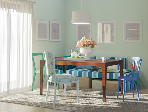 Picture of dining table. Render image.