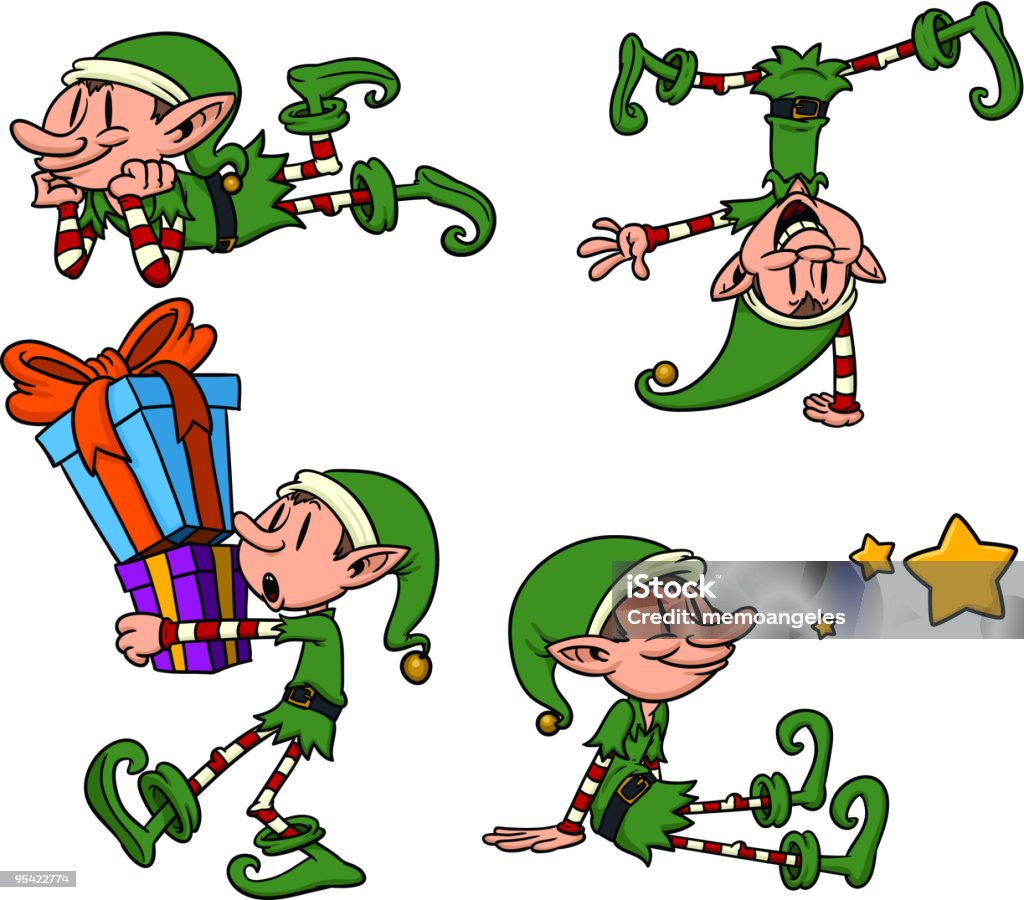 Holiday elfos - arte vectorial de Regalo libre de derechos