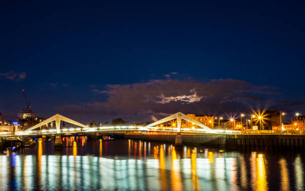 istock Bridge over river in Glasgow Scotland lit up at night 954229344