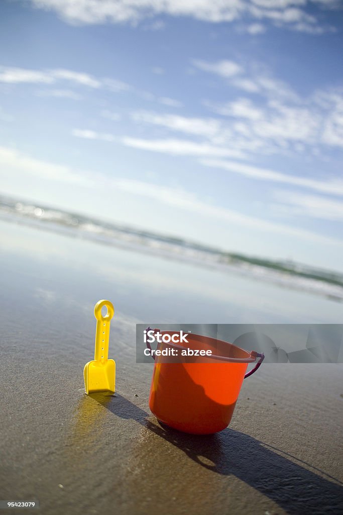 Childs bucket at an angle  Beach Stock Photo