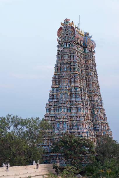 istock Hindu temple gateway tower at Madurai in Tamil Nadu 954232062
