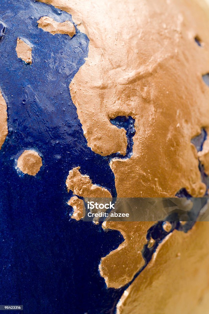 Handgefertigte Papiermaché Globus zeigen Western Europe - Lizenzfrei Beschädigungseffekt Stock-Foto