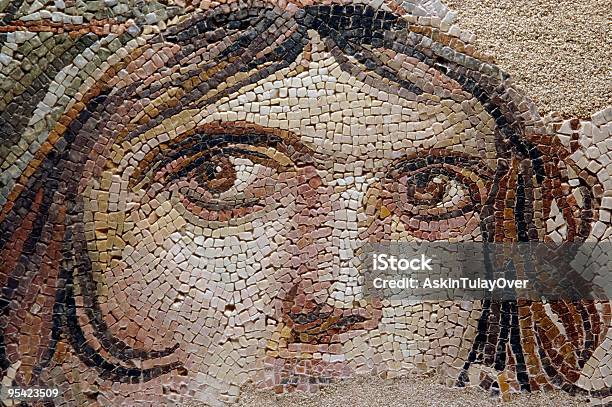 The Gypsy Girl Ancient Mosaic Stock Photo - Download Image Now - Mosaic, Classical Greek, Greek Currency