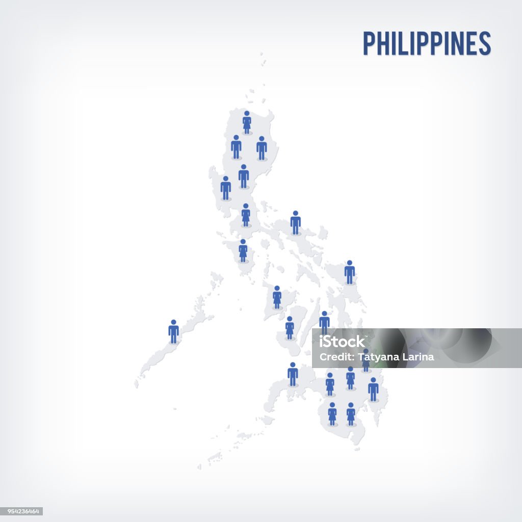 Vector people map of Philippines . The concept of population. Vector people map of Philippines . The concept of population. Can be used for presentations, advertising, infographics and the visualization of the statistics. Abstract stock vector