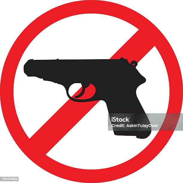 Нет Guns — стоковая векторная графика и другие изображения на тему Stop - английское слово - Stop - английское слово, Без людей, Векторная графика