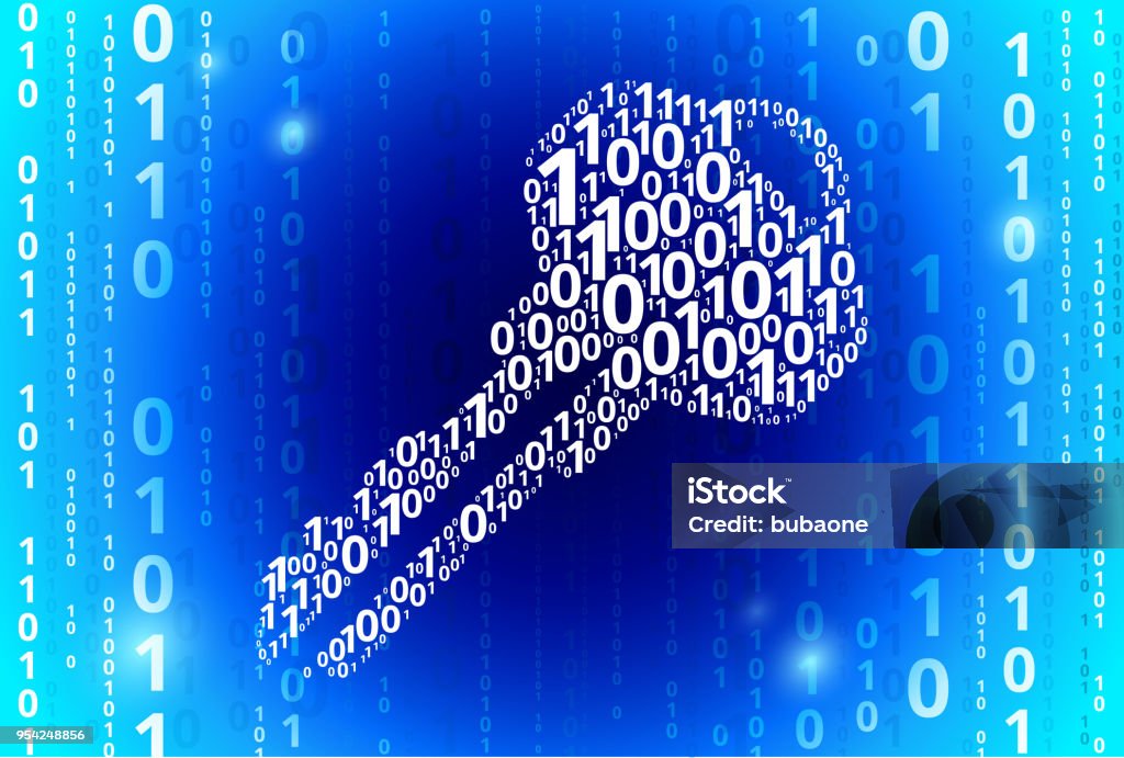 Household Key Binary Code Blue Vector Pattern Background Stock ...