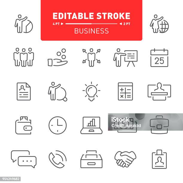 Business Icons Stock Illustration - Download Image Now - Education Training Class, Line Icon, Icon Symbol