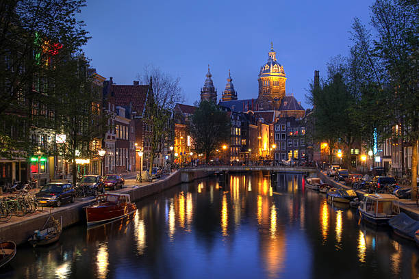 istock St. Nicholas Church in Amsterdam at twilight, The Netherlands 95425195