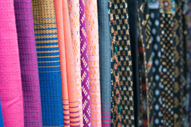 istock silk and cotton fabric Thailand's tailoring style,selective focus 954256104