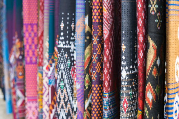 istock silk and cotton fabric Thailand's tailoring style,selective focus 954256286