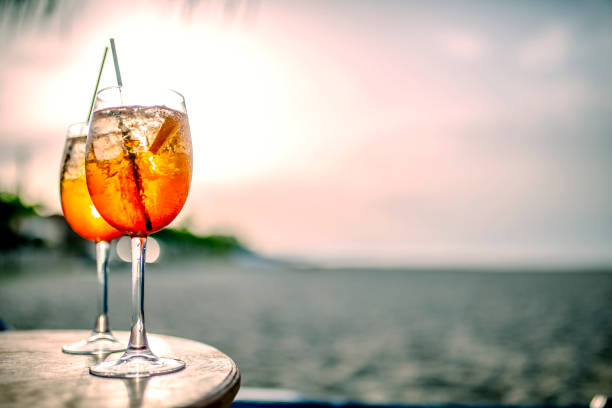 Cocktails at the beach.