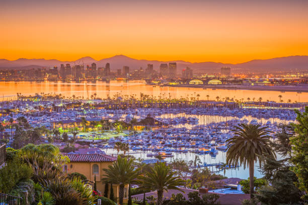 skyline de san diego, califórnia, eua - san diego county - fotografias e filmes do acervo