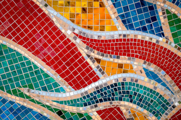 istock Mosaic pattern of tiles at the Thai temple 954274316