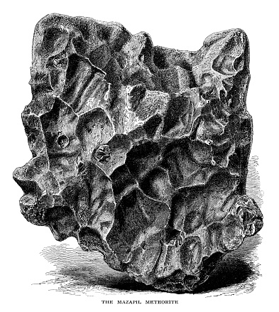 The Mazapil meteorite - Scanned 1887 Engraving