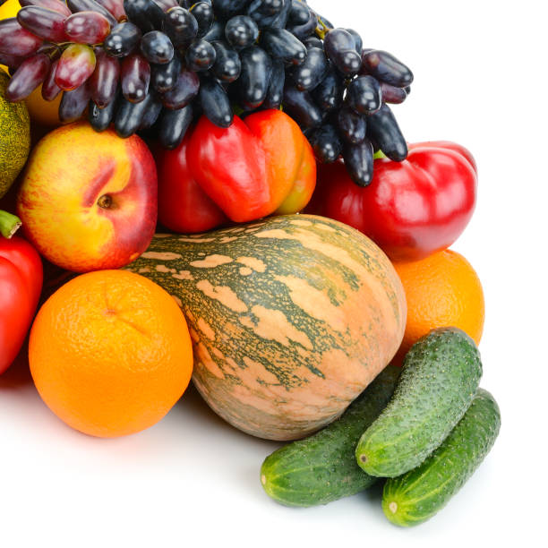 istock Fruits and vegetables isolated on white background. 954285900