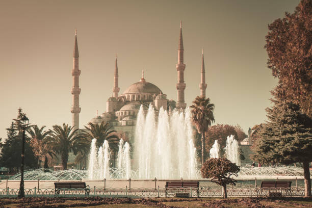 mosquée bleue à istanbul - middle ages architecture and buildings place of worship church photos et images de collection