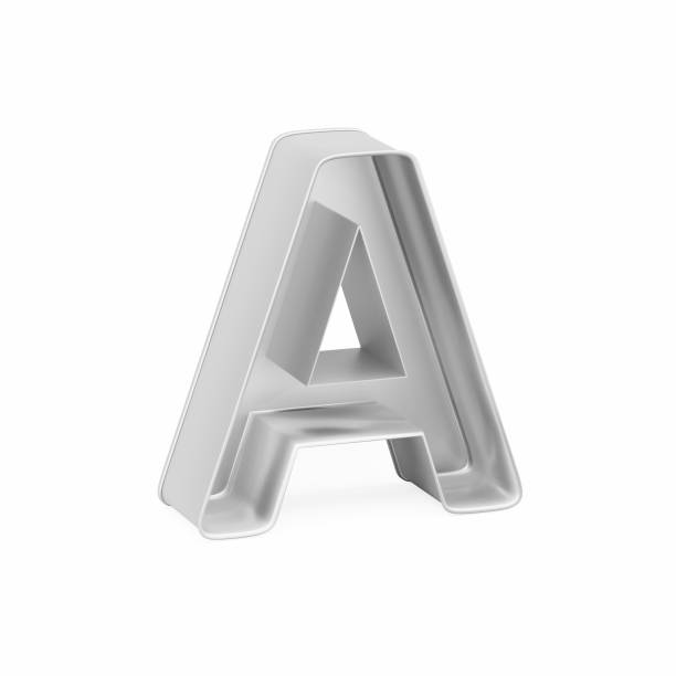 istock Metal baking cake pan or cookie cutter like capital letter A on white background, 3D rendered 954290916