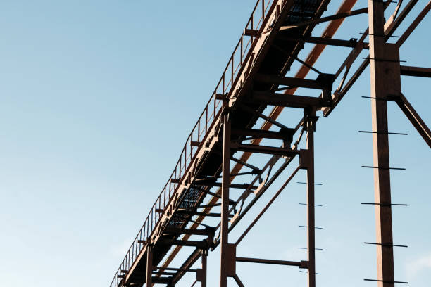 istock Transmission pipeline on blue skies background, Pipe Rack. 954307062