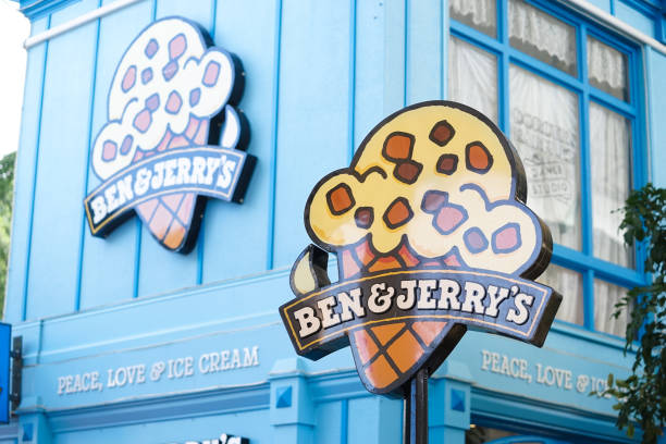 Ben & Jerry's ice cream shop in Movie World's Gold Coast. stock photo