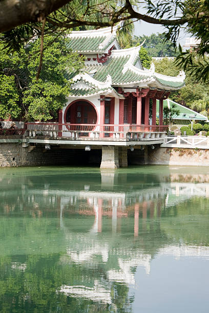 istock chinese style pavilion in the pool 95431702