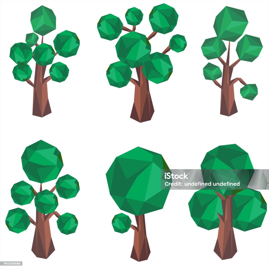 Polygon Rtree Polygon Tree Clip Art Stock Illustration - Download Image Now ...