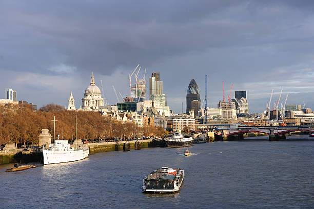 istock River Thames skyline in winter, London, England, UK 95433167