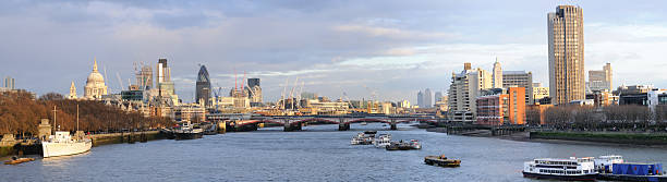 istock River Thames skyline panorama in winter, London, England, UK 95433213