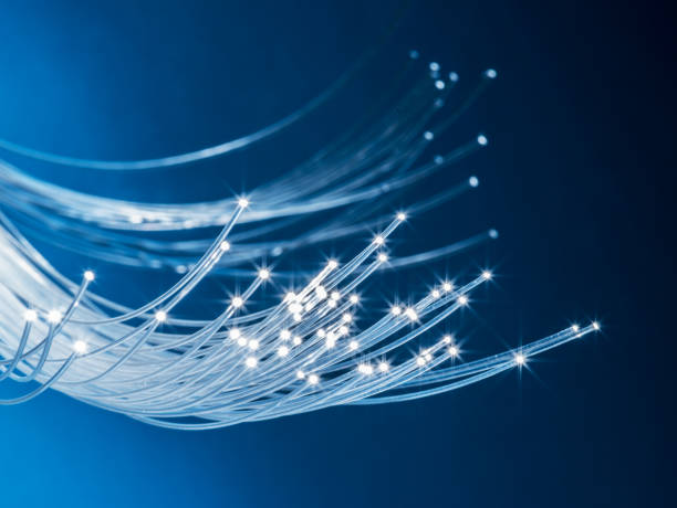istock Bundle of optical fibers with lights in the ends. 954339742